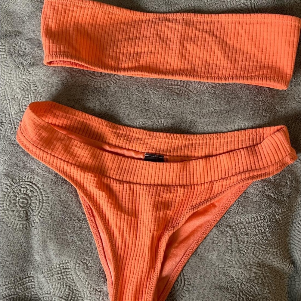 Triangl Sherbert Orange Bandeau Bikini Set